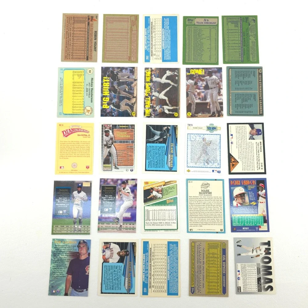 25 Card Baseball Star Lot Several Year Span All Pictured Yount Rose Thomas Ryan